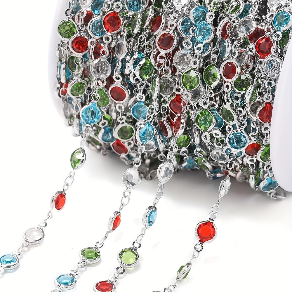 100,0 см Цепочка с подвесками-безелями смешанных цветов - Ярко-красный, синий, зеленый, прозрачный и другие граненые бусины из драгоценных камней для изготовления украшений своими руками, браслета разноцветный
100,0 см Цепочка с подвесками-безелями смешанных цветов - Ярко-красный, синий, зеленый, прозрачный и другие граненые бусины из драгоценных камней для изготовления украшений своими руками, браслета разноцветный