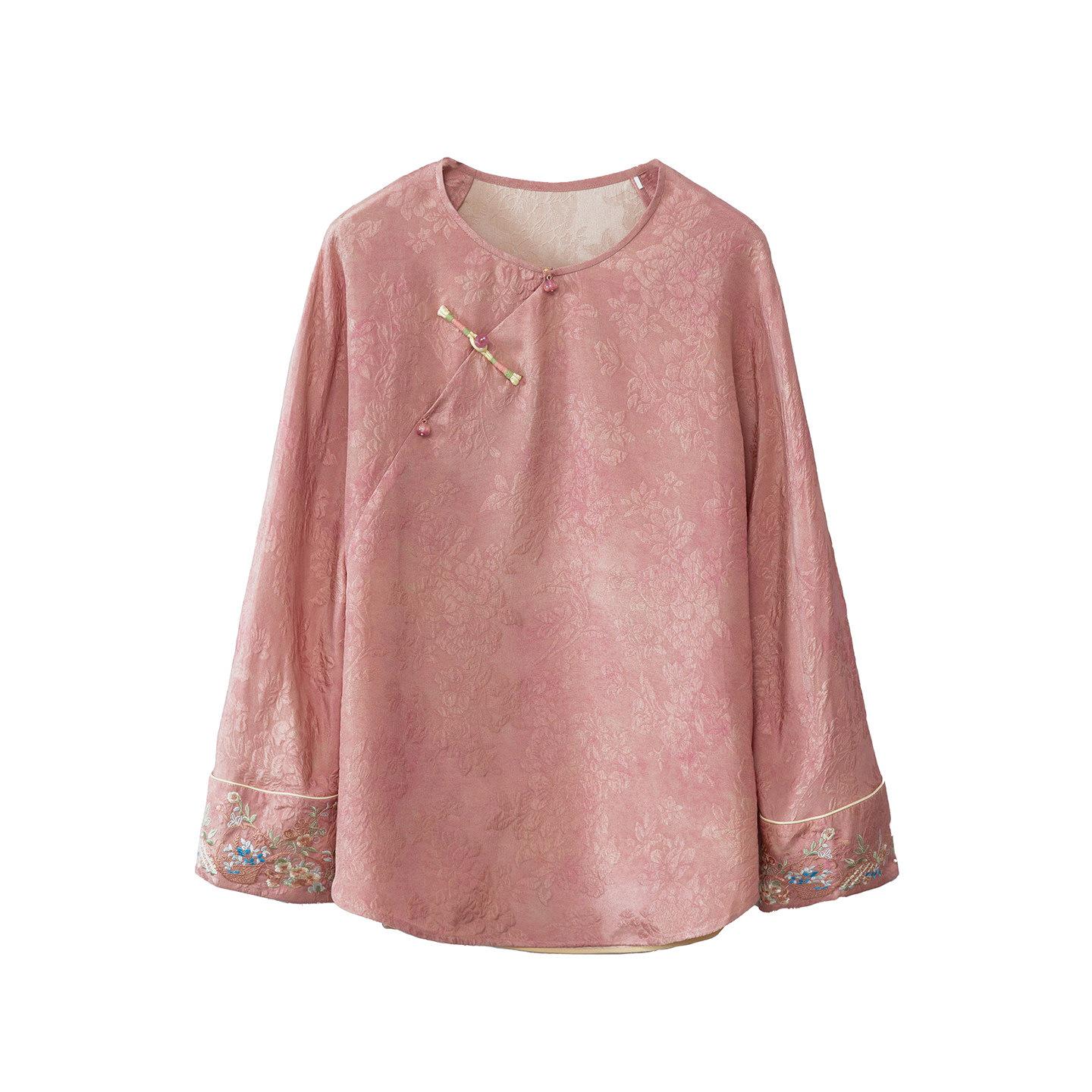 Women s Loose Fit Mulberry Silk Blouse with Embroidery, Jacquard, Slanted Lapel, and Frog Buttons. L розовый
Women s Loose Fit Mulberry Silk Blouse with Embroidery, Jacquard, Slanted Lapel, and Frog Buttons. L розовый