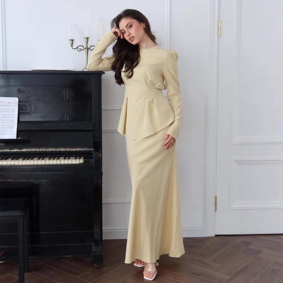 2025 Autumn Elegant Slimming Long Dress Set for Women - European, American, and Middle Eastern Style XS світло-жовтого кольору
2025 Autumn Elegant Slimming Long Dress Set for Women - European, American, and Middle Eastern Style XS світло-жовтого кольору