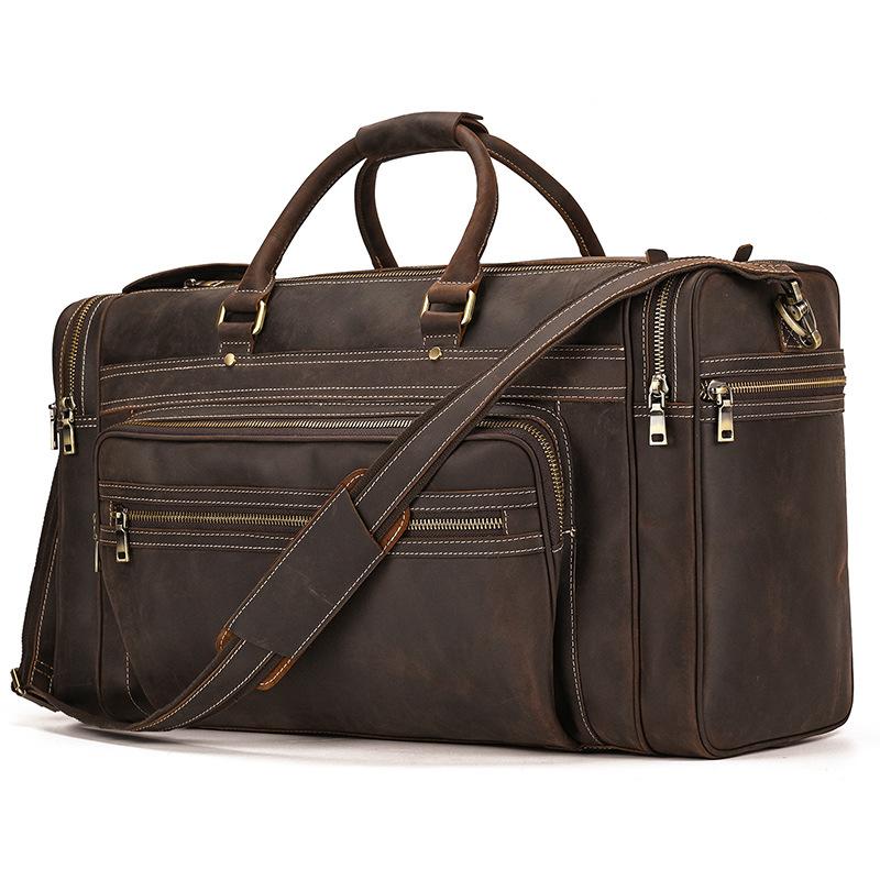 60cm High Capacity Genuine Leather Travel Bag Duffle Bags Men Male Travelling Hand Luggage Big Size Black Mens Big Weekend Bag темно-коричневого кольору
60cm High Capacity Genuine Leather Travel Bag Duffle Bags Men Male Travelling Hand Luggage Big Size Black Mens Big Weekend Bag темно-коричневого кольору