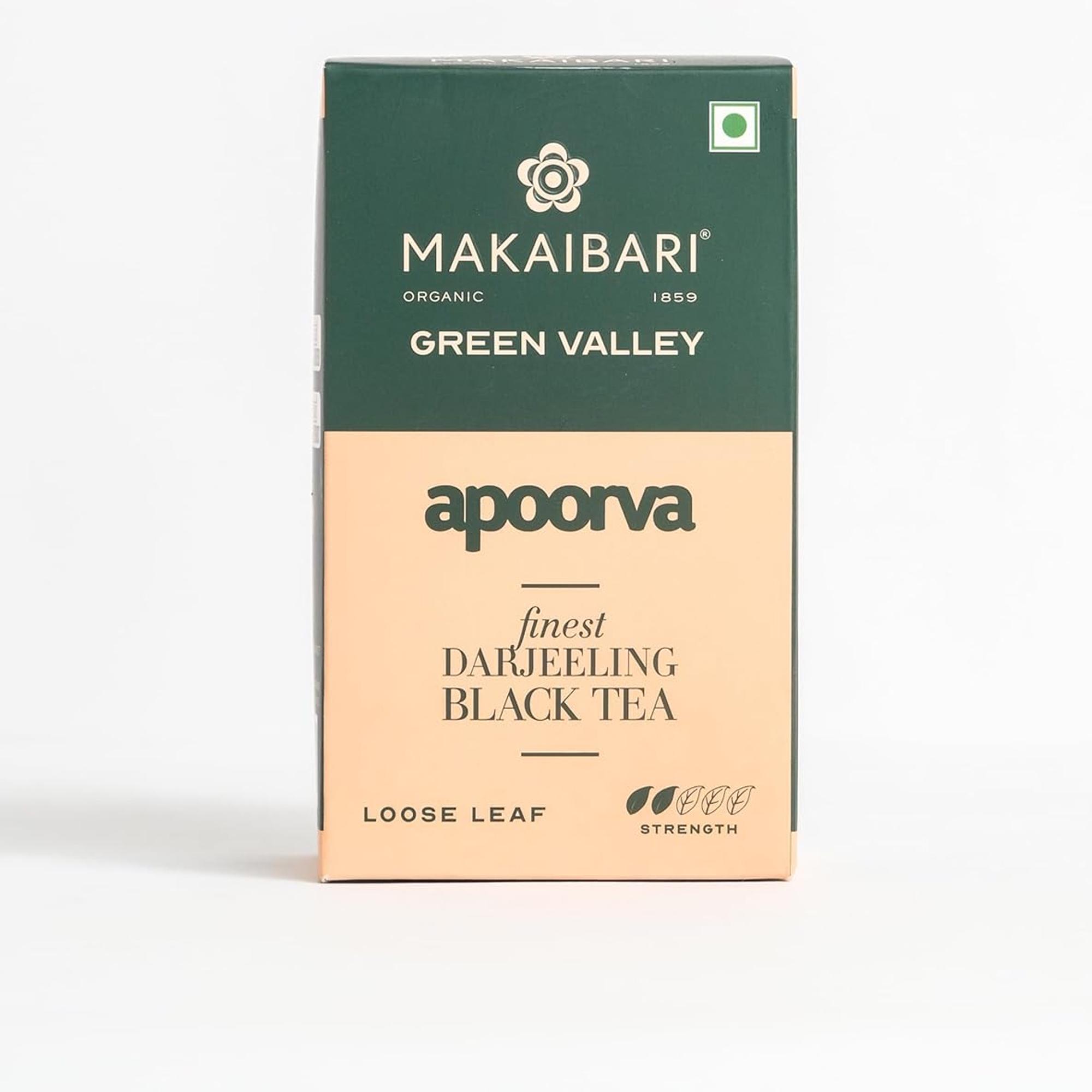 Makaibari Apoorva Finest Darjeeling Black Tea Leaves 100 Gm Single Estate Muscatel Fruity Notes 50 Cups Pack 1
Makaibari Apoorva Finest Darjeeling Black Tea Leaves 100 Gm Single Estate Muscatel Fruity Notes 50 Cups Pack 1