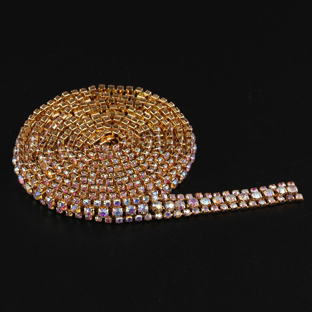 3 Yard - 10mm Crystal Rhinestone Close Chain crafts Supplies Gold Coloured Diamond
3 Yard - 10mm Crystal Rhinestone Close Chain crafts Supplies Gold Coloured Diamond