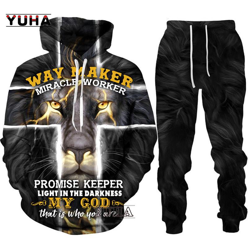 Spring Autumn Two Piece Set Christian Bible Faith Jesus God Men s Hoodie/Suit Cool 3D Lion Printed Streetwear Couple Clothes Jogging Tracksuit 6XL
Spring Autumn Two Piece Set Christian Bible Faith Jesus God Men s Hoodie/Suit Cool 3D Lion Printed Streetwear Couple Clothes Jogging Tracksuit 6XL