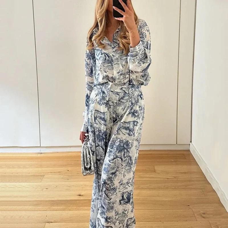 Women s 2025 suit fashion printed lapel shirt lazy style early autumn fashion suit women S синий
Women s 2025 suit fashion printed lapel shirt lazy style early autumn fashion suit women S синий