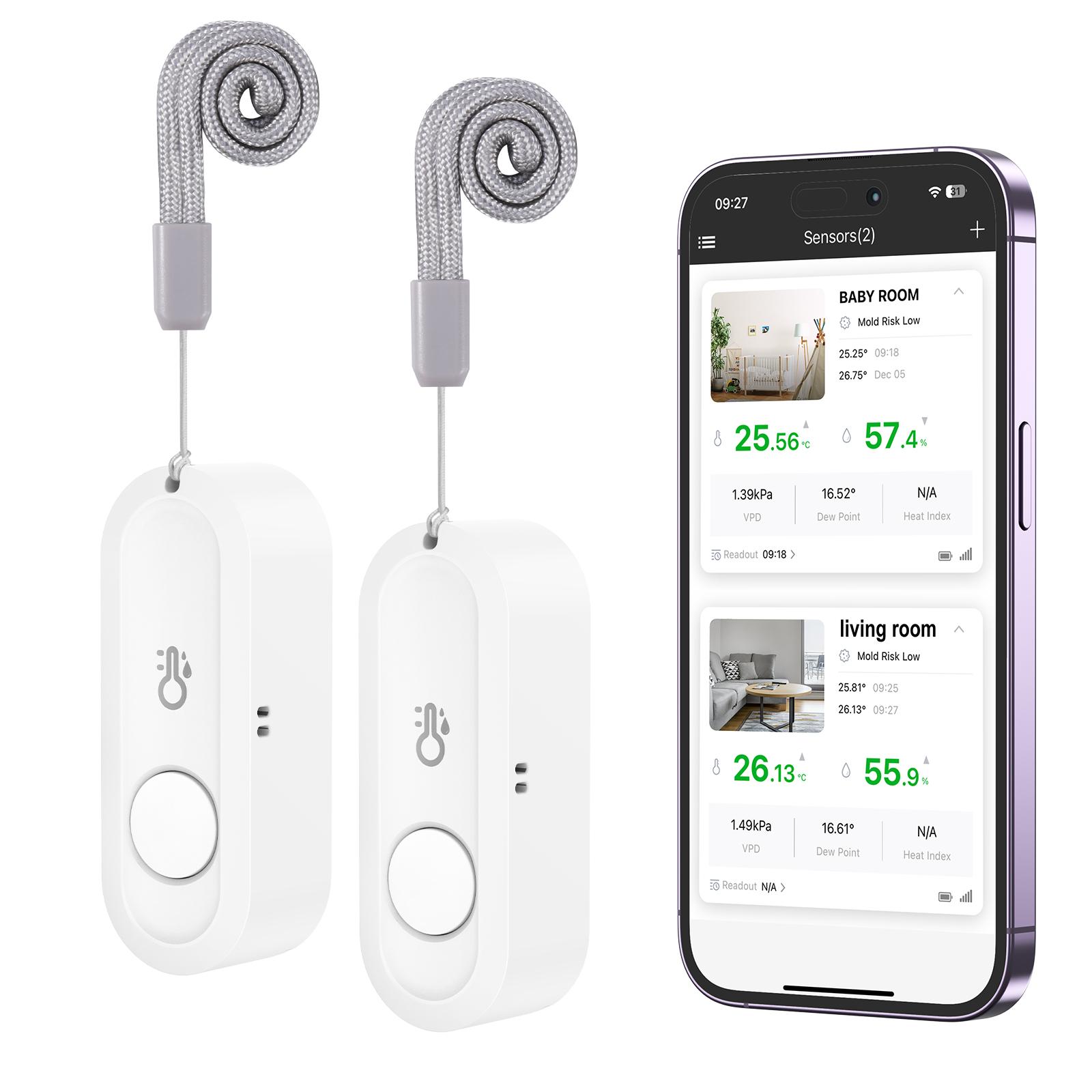 ORIA Модернизированный Bluetooth-гигрометр 2 шт. Беспроводной термометр Датчик температуры и влажности в помещении Монитор влажности и температуры
ORIA Модернизированный Bluetooth-гигрометр 2 шт. Беспроводной термометр Датчик температуры и влажности в помещении Монитор влажности и температуры