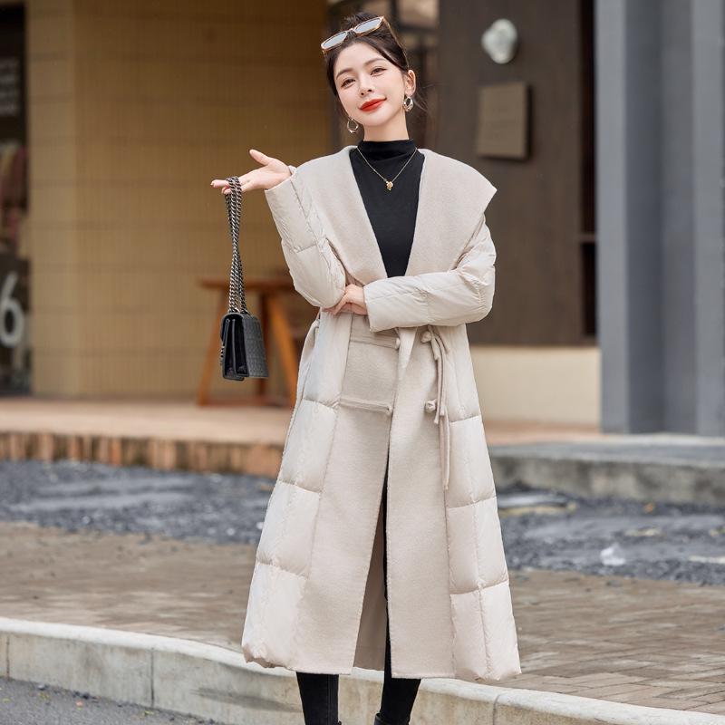 Extra Long Over-the-Knee Down and Wool Coat with Belt and Large Lapel for Autumn & Winter YJ1393 L (130-150 kg) грязно-белый
Extra Long Over-the-Knee Down and Wool Coat with Belt and Large Lapel for Autumn & Winter YJ1393 L (130-150 kg) грязно-белый