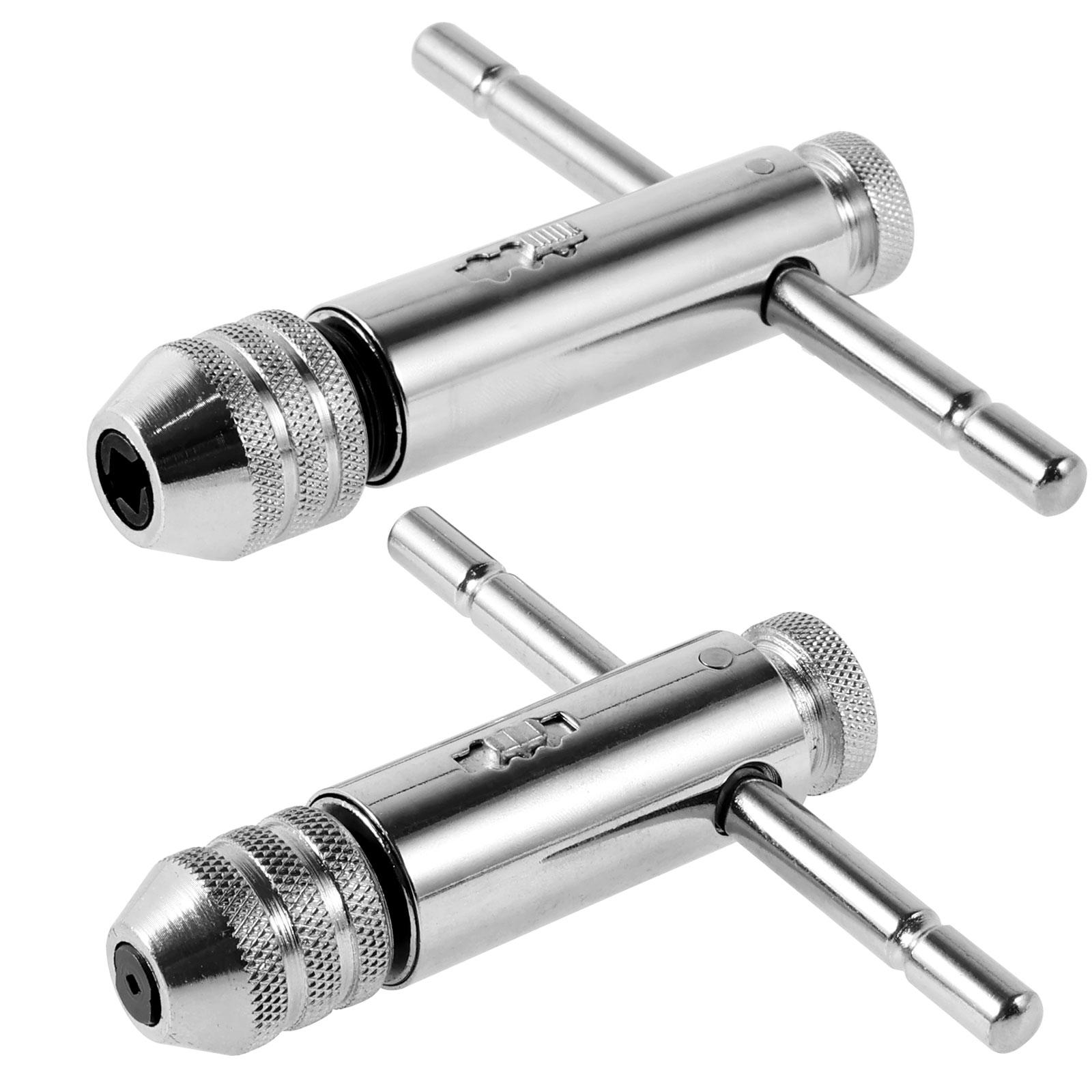 2Pcs T Handle Ratchet Tap Wrench Tap Screw Holder Adjustable M3-8 M5-12 Thread Screw Tap Wrench Workshop Tools Hand Tool
2Pcs T Handle Ratchet Tap Wrench Tap Screw Holder Adjustable M3-8 M5-12 Thread Screw Tap Wrench Workshop Tools Hand Tool
