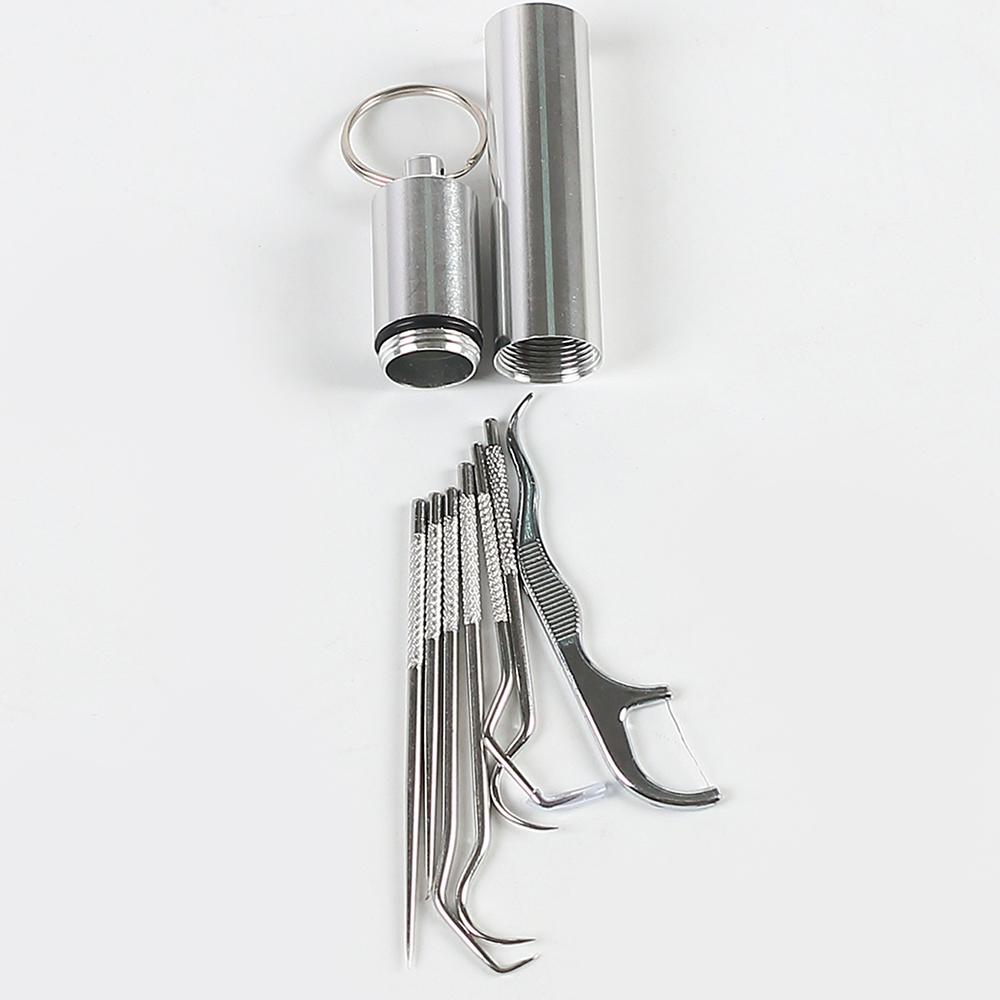 Набор зубочисток из нержавеющей стали, 7 шт., Портативный, Многоразовый, Инструмент для чистки зубов зубной нитью с держателем-диспенсером, Для путешествий на открытом воздухе
Набор зубочисток из нержавеющей стали, 7 шт., Портативный, Многоразовый, Инструмент для чистки зубов зубной нитью с держателем-диспенсером, Для путешествий на открытом воздухе
