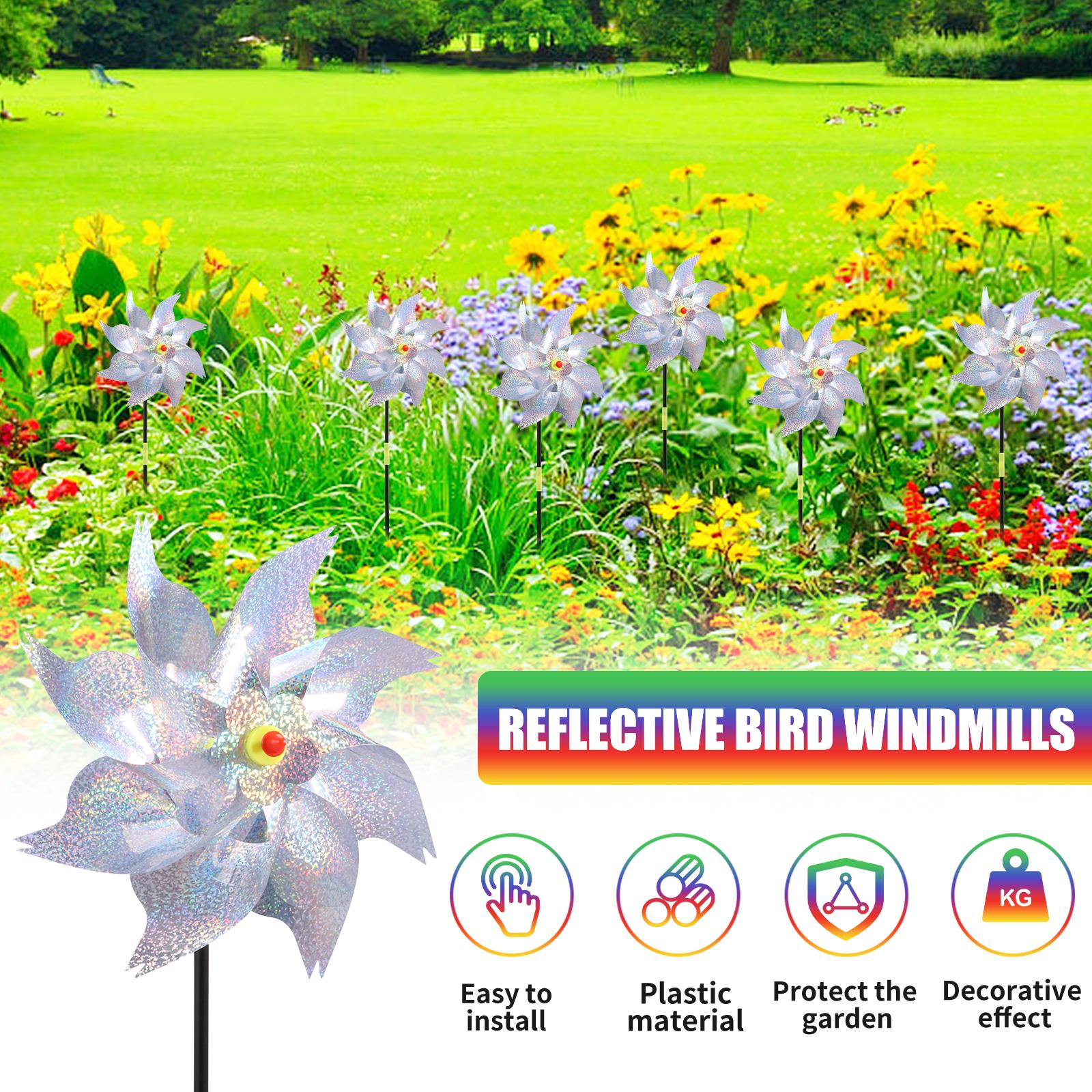 10Pcs Reflective Bird Repellent Windmill Outdoor Rotating Wind Spinner Scare Pigeon Repellent for Garden Lawn Yard Decor
10Pcs Reflective Bird Repellent Windmill Outdoor Rotating Wind Spinner Scare Pigeon Repellent for Garden Lawn Yard Decor