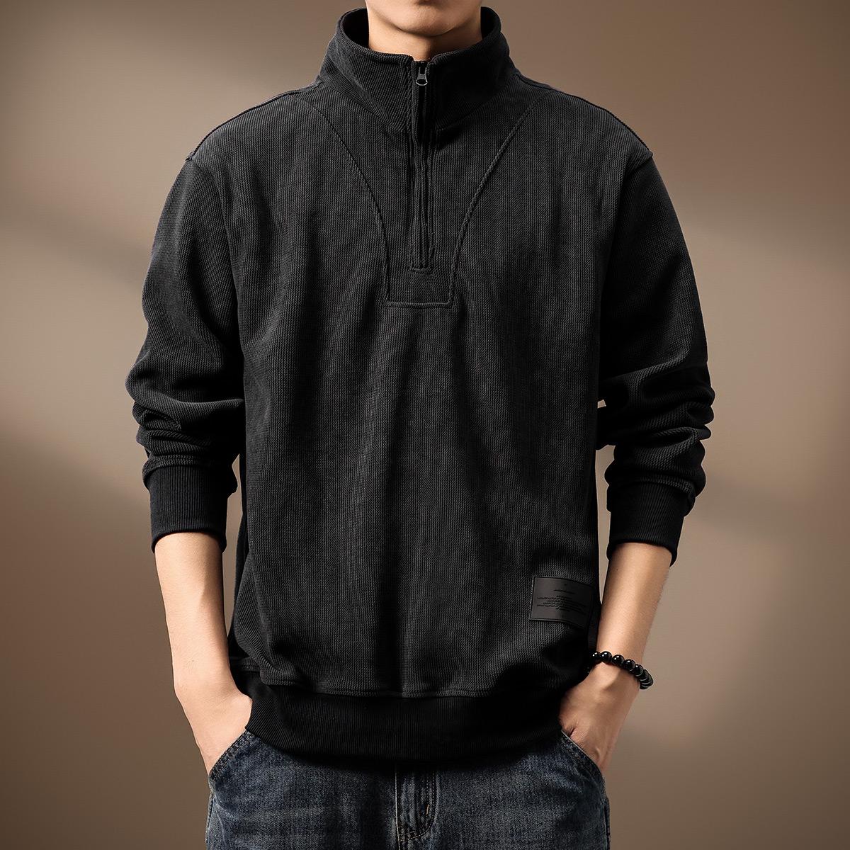 Men s Luxe Corduroy Stand Collar Half-Zip Sweatshirt, Autumn Heavyweight Ribbed Long Sleeve Polo, Loose Fit, Plus Size Available. M for 50-60 kg
Men s Luxe Corduroy Stand Collar Half-Zip Sweatshirt, Autumn Heavyweight Ribbed Long Sleeve Polo, Loose Fit, Plus Size Available. M for 50-60 kg