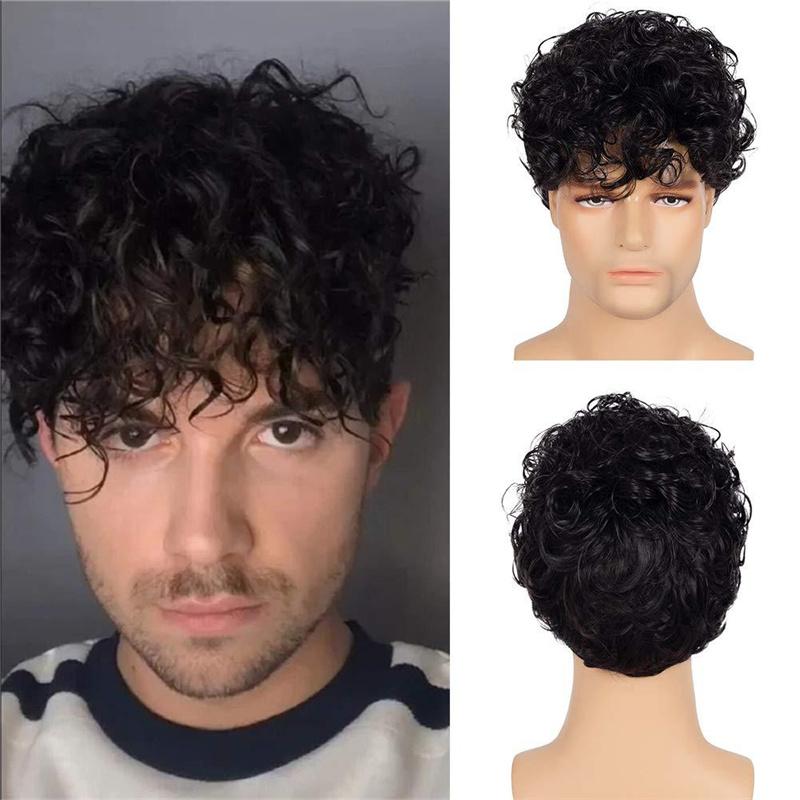 Synthetic Afro Curly Wigs with Bangs for Men Wig Short Natural Hair Male Wig 80s Costume Halloween Cosplay Wigs 1pc
Synthetic Afro Curly Wigs with Bangs for Men Wig Short Natural Hair Male Wig 80s Costume Halloween Cosplay Wigs 1pc