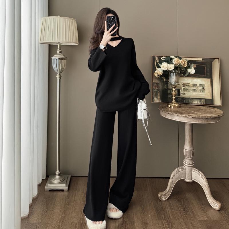 Korean Style Autumn/Winter Two-Piece Set: Slimming Halter Hollow Out Knit Sweater & Wide Leg Pants XL чёрный
Korean Style Autumn/Winter Two-Piece Set: Slimming Halter Hollow Out Knit Sweater & Wide Leg Pants XL чёрный