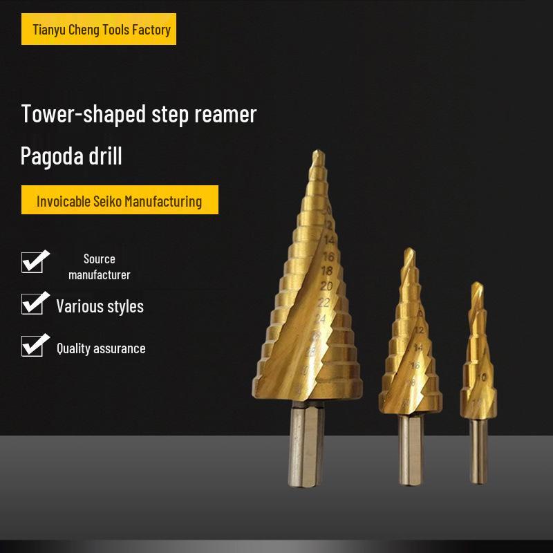 Pagoda Drill Bit: Universal Tapered Reamer for Metal Drilling, Super Hard Steel & Stainless Steel 6542 Straight Flute (4-12)
Pagoda Drill Bit: Universal Tapered Reamer for Metal Drilling, Super Hard Steel & Stainless Steel 6542 Straight Flute (4-12)