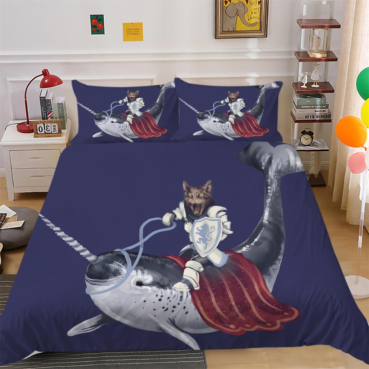 Постельное белье снаружи мультфильм милый кот наволочка декор для спальни набор пододеяльников Single 135x200cm
