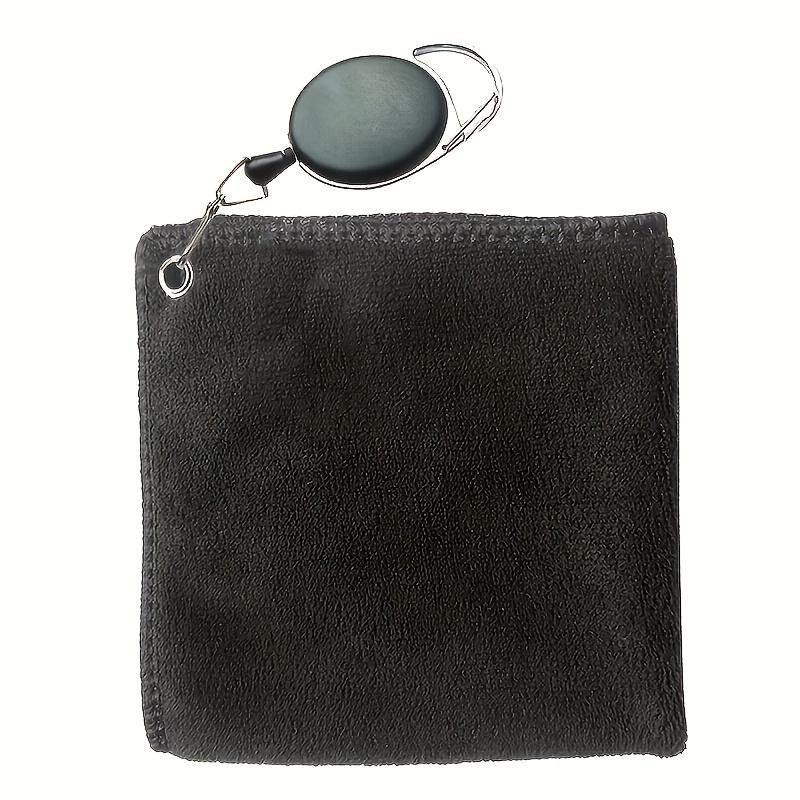 Улучшенное полотенце для гольфа с выдвижным крючком — прочная и хорошо впитывающая салфетка двойного назначения для гольфистов, доступная в нескольких цветах чёрный