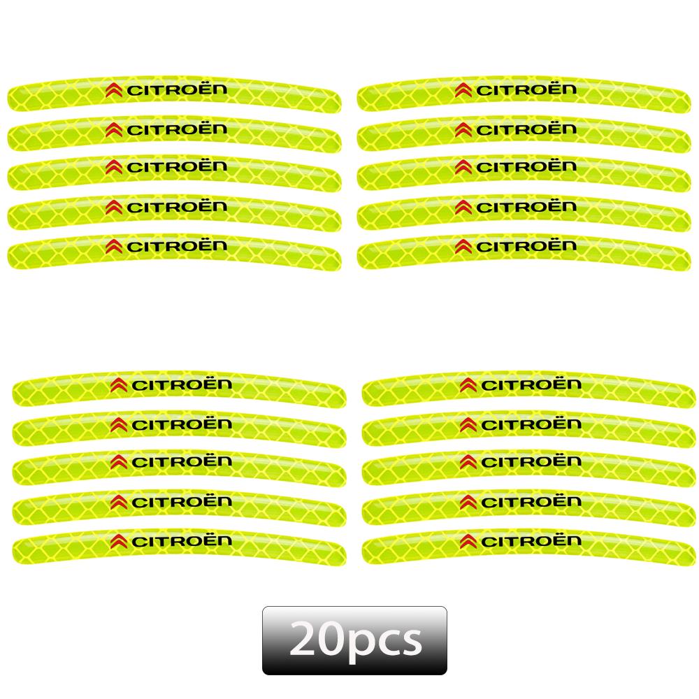 20Pcs Car Tire Rim Fluorescent Hub Warning Reflective Stickers For Citroen C2 C3 C4 C5 C6 C8 C4L DS3 DS4 DS5 Auto Accessories
20Pcs Car Tire Rim Fluorescent Hub Warning Reflective Stickers For Citroen C2 C3 C4 C5 C6 C8 C4L DS3 DS4 DS5 Auto Accessories