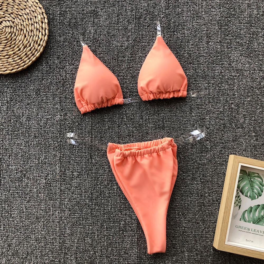 Fashion Women Sexy Halter Solid Color Three Point Bikini Swimwear Kopen