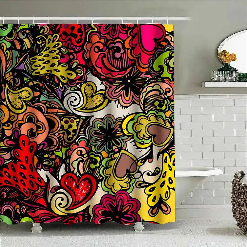 Bright Abstract Shower Curtain Setfloral Heart Design For Bathroom Decor Non-See-Through Waterproof Fabric With Rod Pocket W60H190(CM)-1 Pcs
Bright Abstract Shower Curtain Setfloral Heart Design For Bathroom Decor Non-See-Through Waterproof Fabric With Rod Pocket W60H190(CM)-1 Pcs
