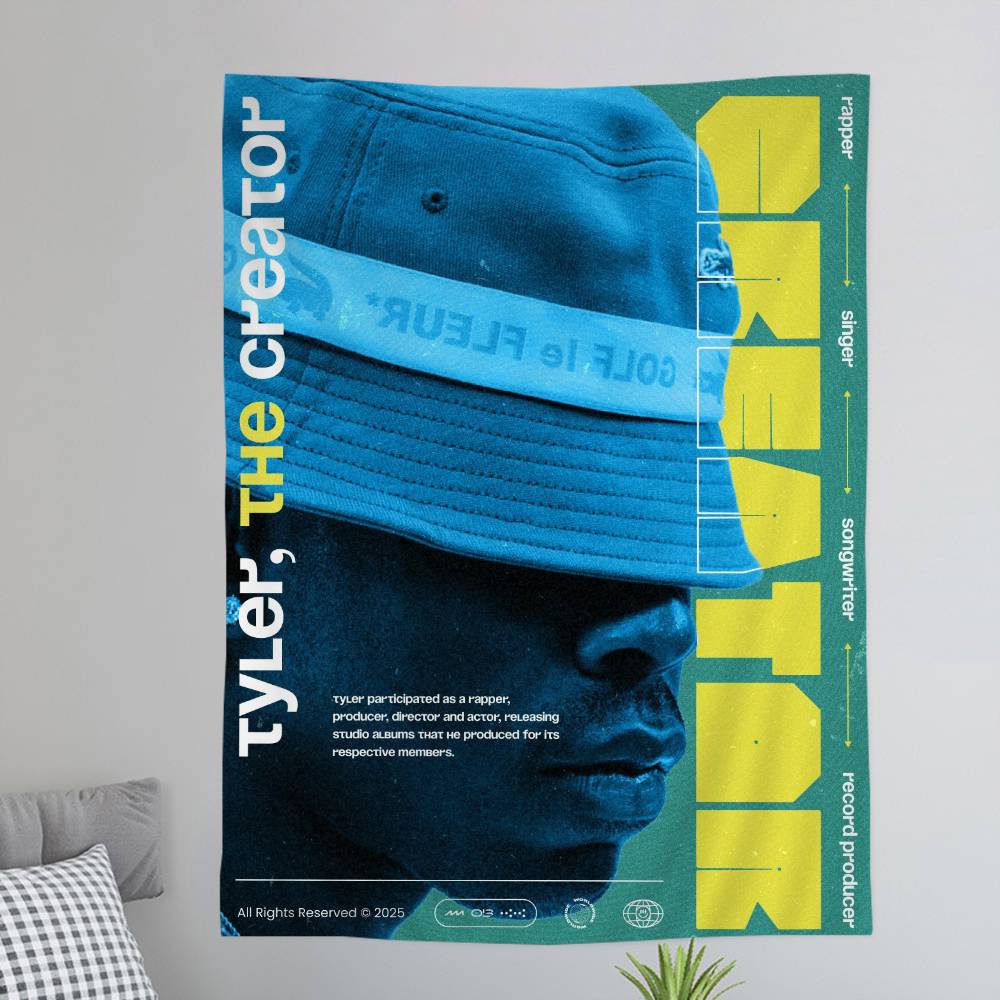 Rapper TTyler The CCreator Printed Large Wall Tapestry Indian Buddha Wall Decoration Witchcraft Bohemian Hippie Wall Art Decor 74x94cm(29x37in)
Rapper TTyler The CCreator Printed Large Wall Tapestry Indian Buddha Wall Decoration Witchcraft Bohemian Hippie Wall Art Decor 74x94cm(29x37in)