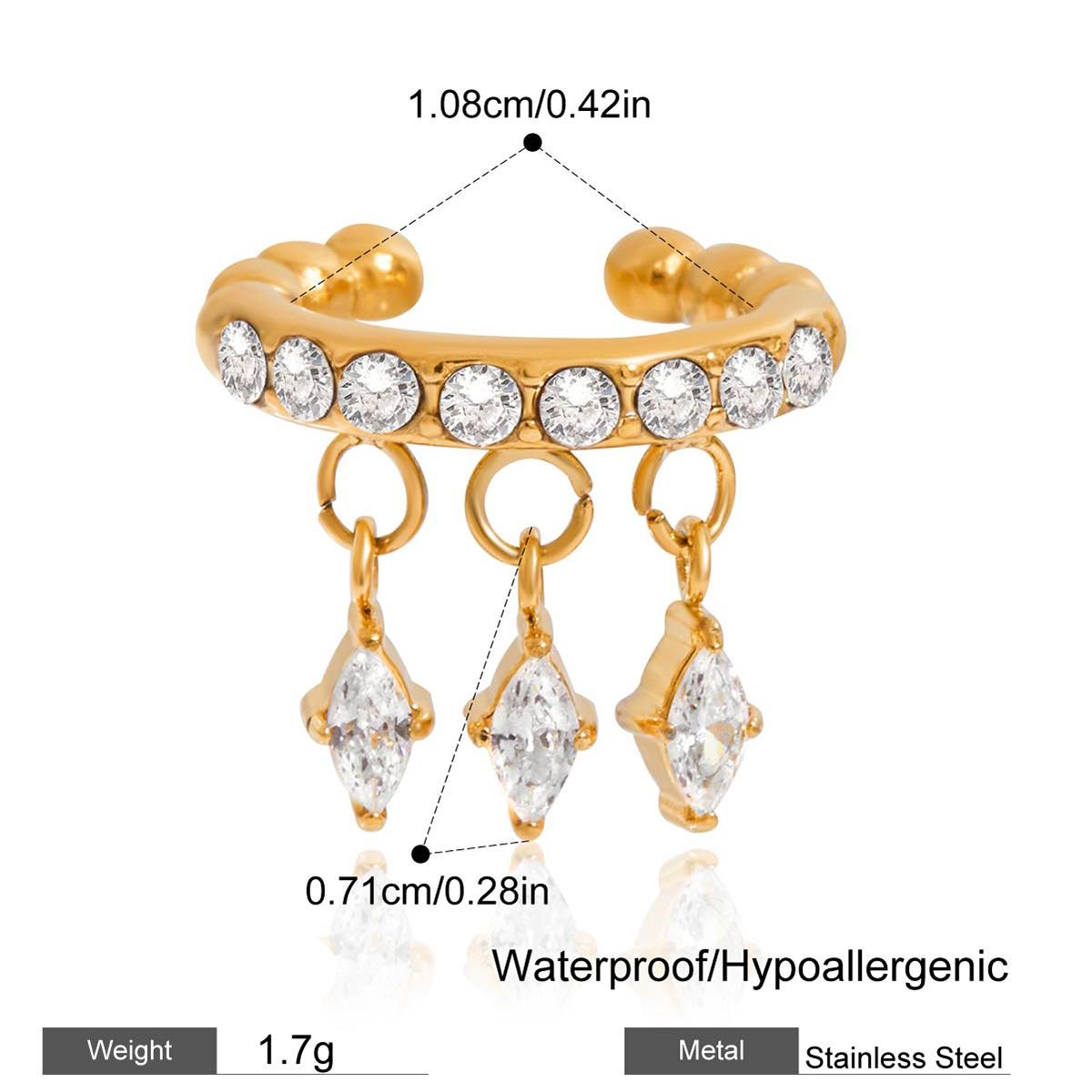 1 Pc Stainless Steel Geometric Tassel Chain Cubic Zirconia Drop Dangle Ear Clips for Women Delicate Fashion Jewelry Gift
1 Pc Stainless Steel Geometric Tassel Chain Cubic Zirconia Drop Dangle Ear Clips for Women Delicate Fashion Jewelry Gift