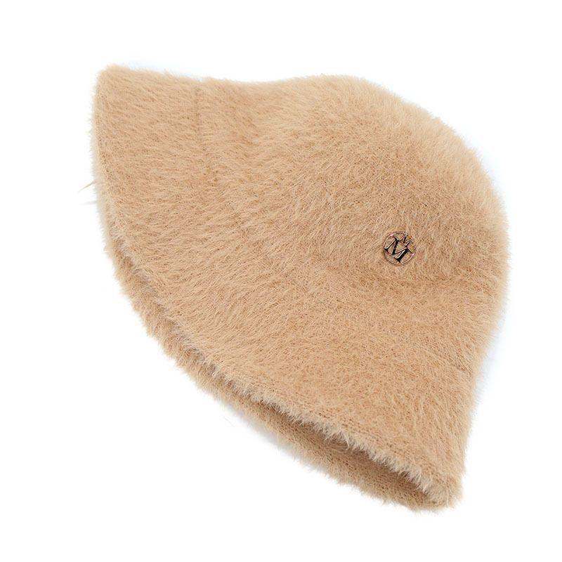 Норковая плюшевая панама, плюшевая маска для лица, шляпа с большими полями, женская уличная ветрозащитная теплая шляпа-ведро