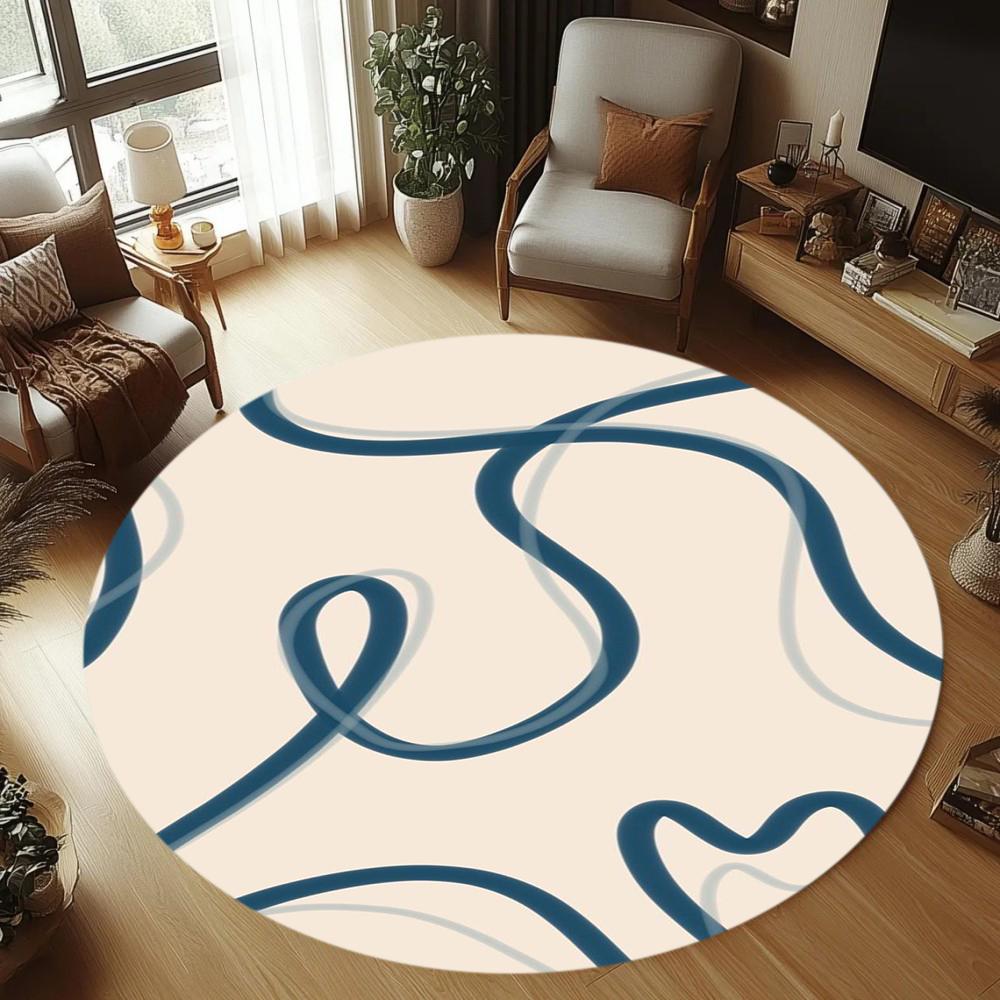 Curved Line Interwoven Round Area Rug Modern Style Non-Slip Floor Mat for Living Rooms Leisure Spaces 80cm x 80cm
Curved Line Interwoven Round Area Rug Modern Style Non-Slip Floor Mat for Living Rooms Leisure Spaces 80cm x 80cm