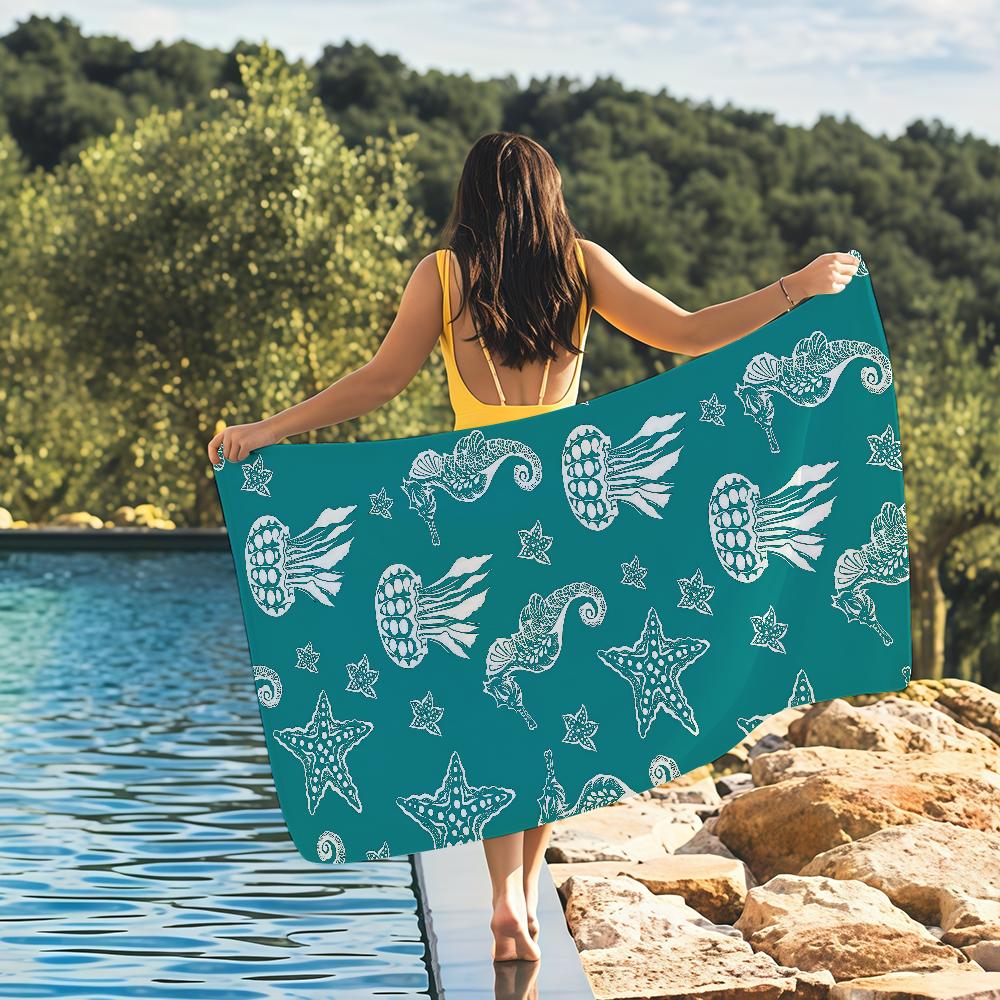 Ocean Design with Palm Leaves & Flowers Towel Quick Drying Beach Towels Are Suitable For Swimming Pools Camping Yoga And The Gym W40*H60(CM)
Ocean Design with Palm Leaves & Flowers Towel Quick Drying Beach Towels Are Suitable For Swimming Pools Camping Yoga And The Gym W40*H60(CM)
