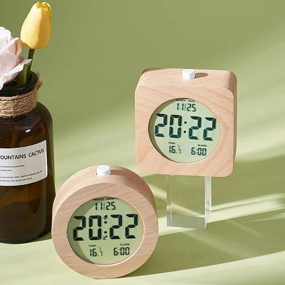 Nordic Style Wooden Alarm Clock Round/Square LCD Digital Table Clock Simple Small Desk Clock Table Square
Nordic Style Wooden Alarm Clock Round/Square LCD Digital Table Clock Simple Small Desk Clock Table Square