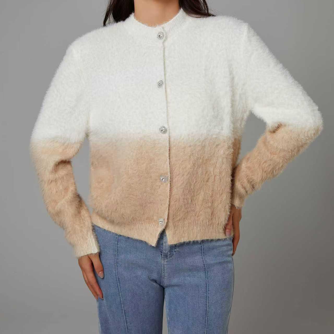 Кардиган из имитации норки с эффектом тай-дай – Женский свободный свитер с длинными рукавами и круглым вырезом, осень/зима. F верблюд
Кардиган из имитации норки с эффектом тай-дай – Женский свободный свитер с длинными рукавами и круглым вырезом, осень/зима. F верблюд