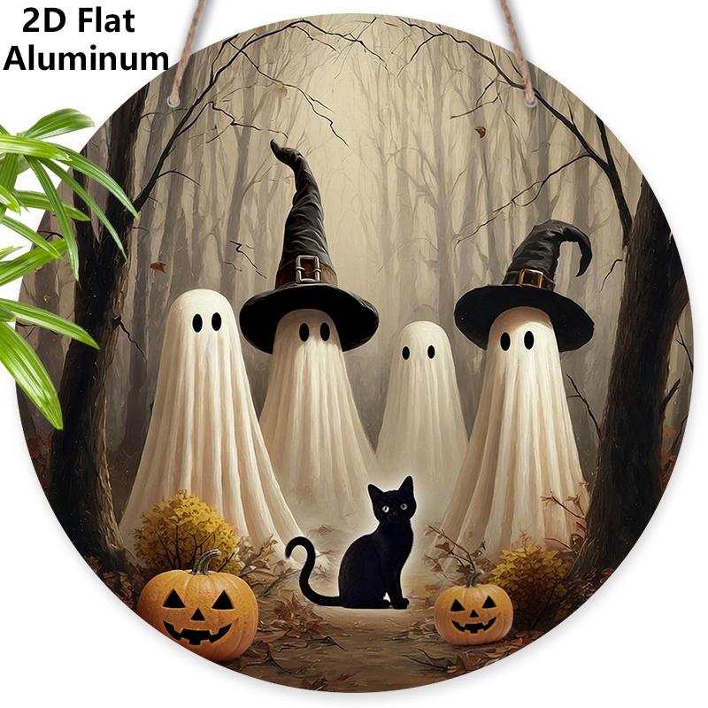 2D Flat Aluminium Halloween Sign with Black Cat & Ghosts Pattern - Halloween Figurine Ornaments - Ideal for Front Door, Wall, Porch, Fence Decor 7.87×7.87inch
2D Flat Aluminium Halloween Sign with Black Cat & Ghosts Pattern - Halloween Figurine Ornaments - Ideal for Front Door, Wall, Porch, Fence Decor 7.87×7.87inch