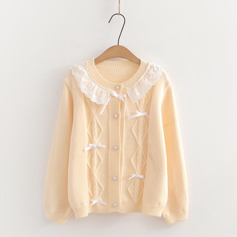 Милый вязаный свитер в стиле колледжа с кружевной вставкой и бантом, нежная любовь, застежка, свитер с круглым вырезом, куртка Average size 56-274
Милый вязаный свитер в стиле колледжа с кружевной вставкой и бантом, нежная любовь, застежка, свитер с круглым вырезом, куртка Average size 56-274