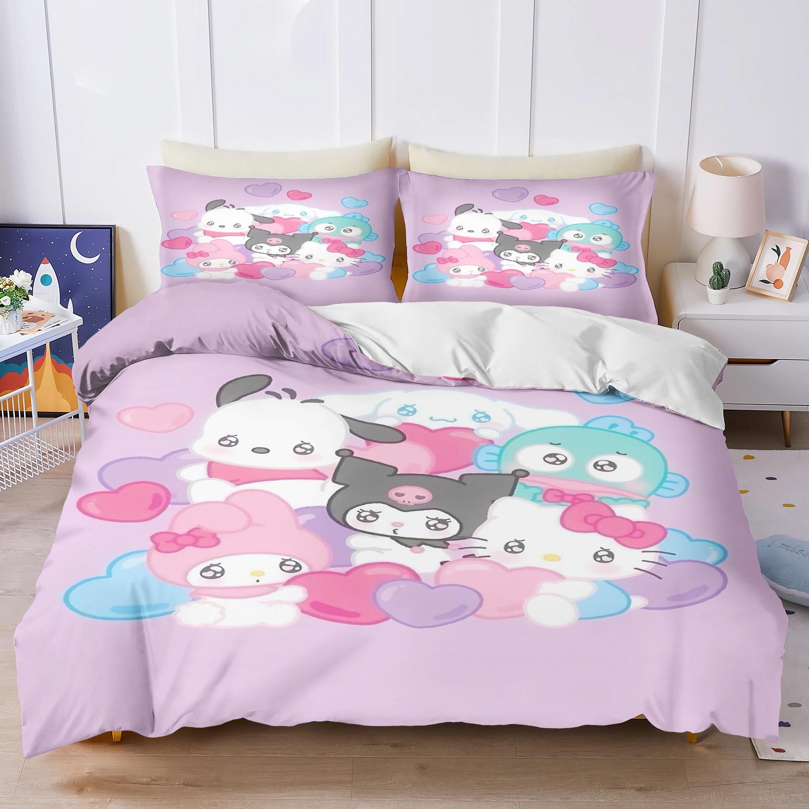 Sanrio My Melody Kuromi Pochacco Аніме Комплект постільної білизни Підковдра Постільна білизна з принтом Мультяшний Розмір Твін Різдвяні подарунки 3-предметний 150*200cm 3pcs
Sanrio My Melody Kuromi Pochacco Аніме Комплект постільної білизни Підковдра Постільна білизна з принтом Мультяшний Розмір Твін Різдвяні подарунки 3-предметний 150*200cm 3pcs
