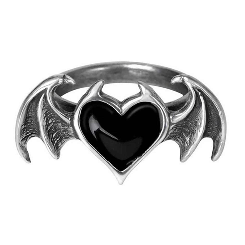 Gothic Devil Heart Wing Rings Vintage Jewelry Engagement Birthday чёрный
Gothic Devil Heart Wing Rings Vintage Jewelry Engagement Birthday чёрный