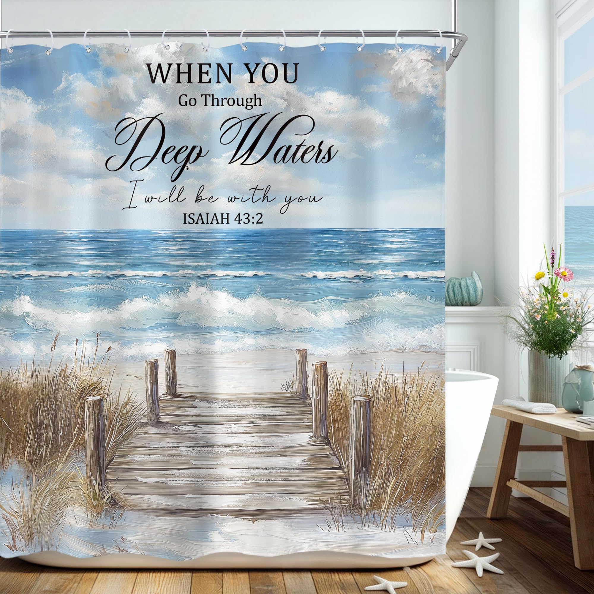 Ocean Beach Shower Curtain Coastal Seaside Seashore Summer Tropical Sunset Nature Landscape Waterproof Bathroom Decor Gift W60H190(CM)-1 Pcs
Ocean Beach Shower Curtain Coastal Seaside Seashore Summer Tropical Sunset Nature Landscape Waterproof Bathroom Decor Gift W60H190(CM)-1 Pcs