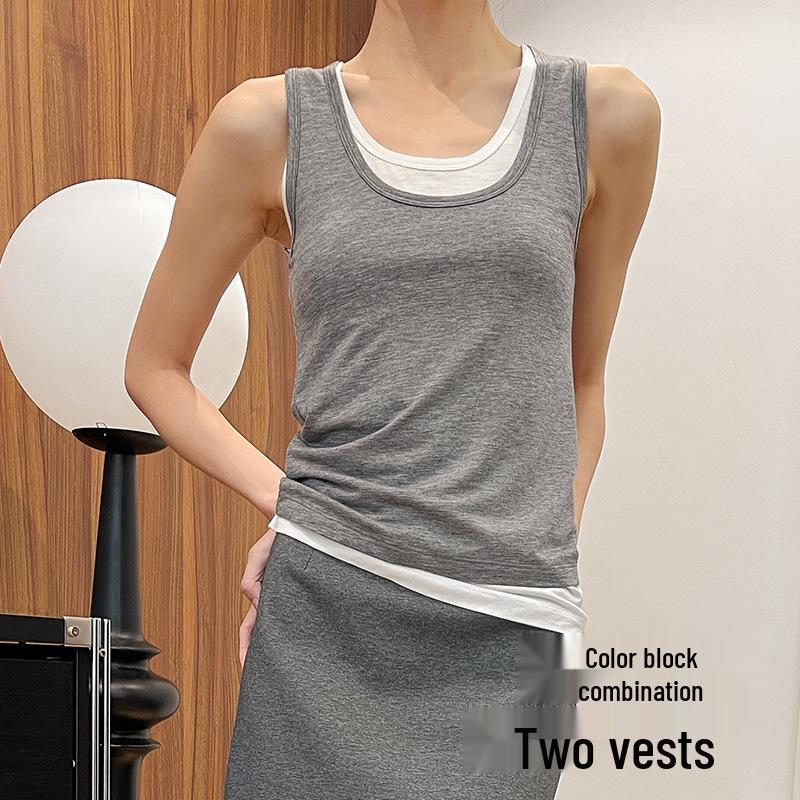 Tencel Wool Color Block Spaghetti Strap U-Neck Slimming Vest - Soft, Skin-Friendly & Comfortable. L
Tencel Wool Color Block Spaghetti Strap U-Neck Slimming Vest - Soft, Skin-Friendly & Comfortable. L