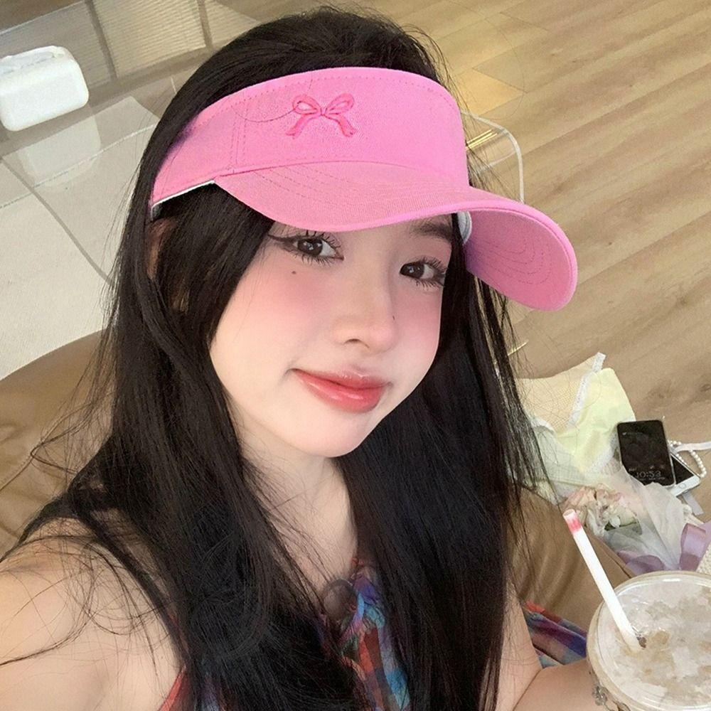 Embroidered Bowknot Sunscreen Empty Top Cap Sun Visor Summer Sun Hat Embroidery Bow Hat Travel
Embroidered Bowknot Sunscreen Empty Top Cap Sun Visor Summer Sun Hat Embroidery Bow Hat Travel