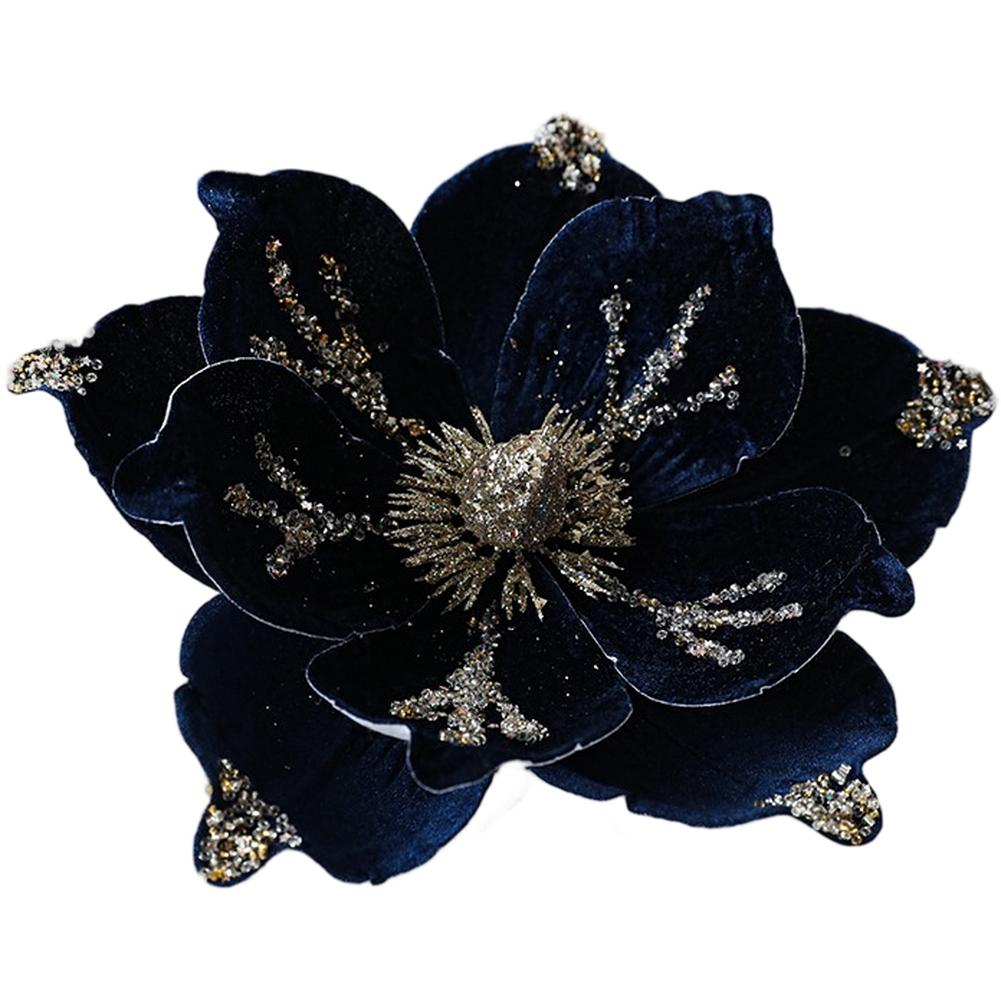 24CM Plush Fabric Artificial Christmas Flower Featuring Velvet and Realistic Magnolia Design for Festive Decoration темно-синього кольору
24CM Plush Fabric Artificial Christmas Flower Featuring Velvet and Realistic Magnolia Design for Festive Decoration темно-синього кольору