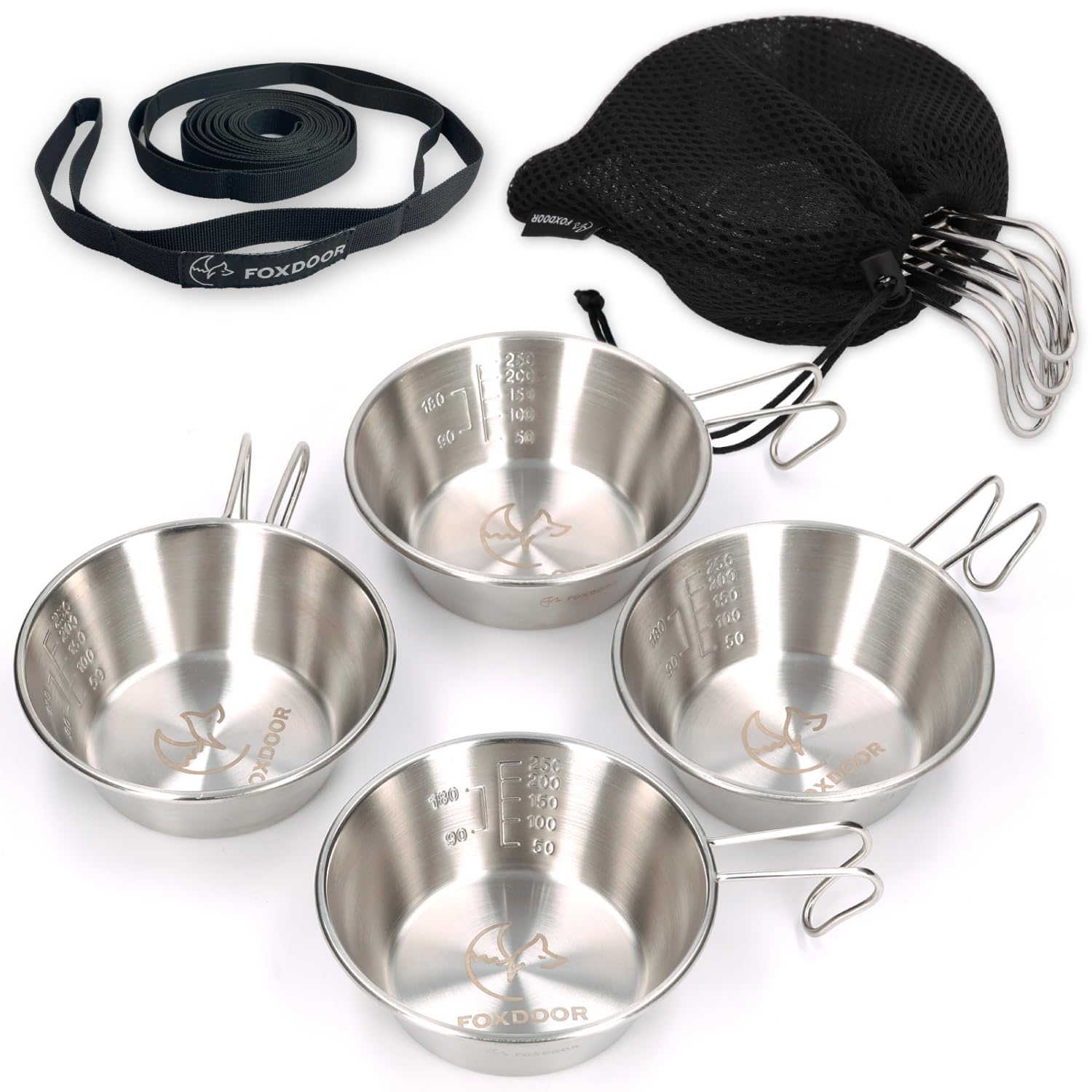 FOXDOOR Sierra Cup Set of Set of Set of Bonus Included Storage Bag Stainless 280ml Set, 2, 3, 4, (Висячие цепи), Компактный, В комплекте, Сталь, Наружный,
FOXDOOR Sierra Cup Set of Set of Set of Bonus Included Storage Bag Stainless 280ml Set, 2, 3, 4, (Висячие цепи), Компактный, В комплекте, Сталь, Наружный,