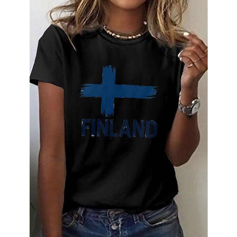 Finnish Flag with Brushstroke Effect Print T-shirt, Short Sleeve Crew Neck Casual Top for Summer & Spring, Women s Clothing 4XL чорний
Finnish Flag with Brushstroke Effect Print T-shirt, Short Sleeve Crew Neck Casual Top for Summer & Spring, Women s Clothing 4XL чорний