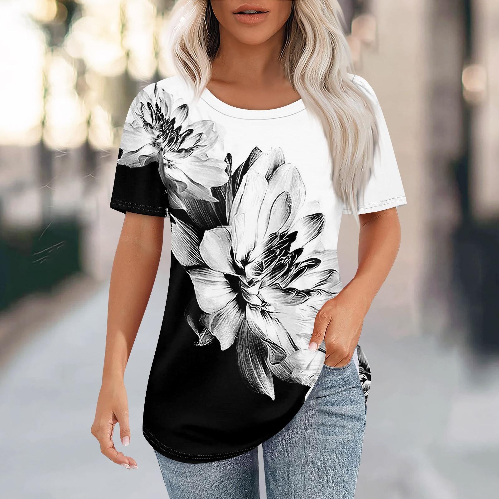 Футболки для женщин, плиссированные, с круглым вырезом, нарядные, повседневные, блузки с принтом, с коротким рукавом, летние топы, свободный крой XXXL чёрный
Футболки для женщин, плиссированные, с круглым вырезом, нарядные, повседневные, блузки с принтом, с коротким рукавом, летние топы, свободный крой XXXL чёрный