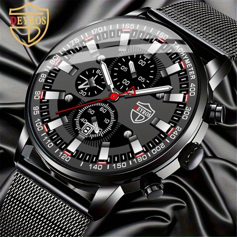 Модные мужские деловые кварцевые часы с календарем, роскошные мужские наручные часы с сетчатым ремешком из нержавеющей стали, лучшие подарки для него
Модные мужские деловые кварцевые часы с календарем, роскошные мужские наручные часы с сетчатым ремешком из нержавеющей стали, лучшие подарки для него