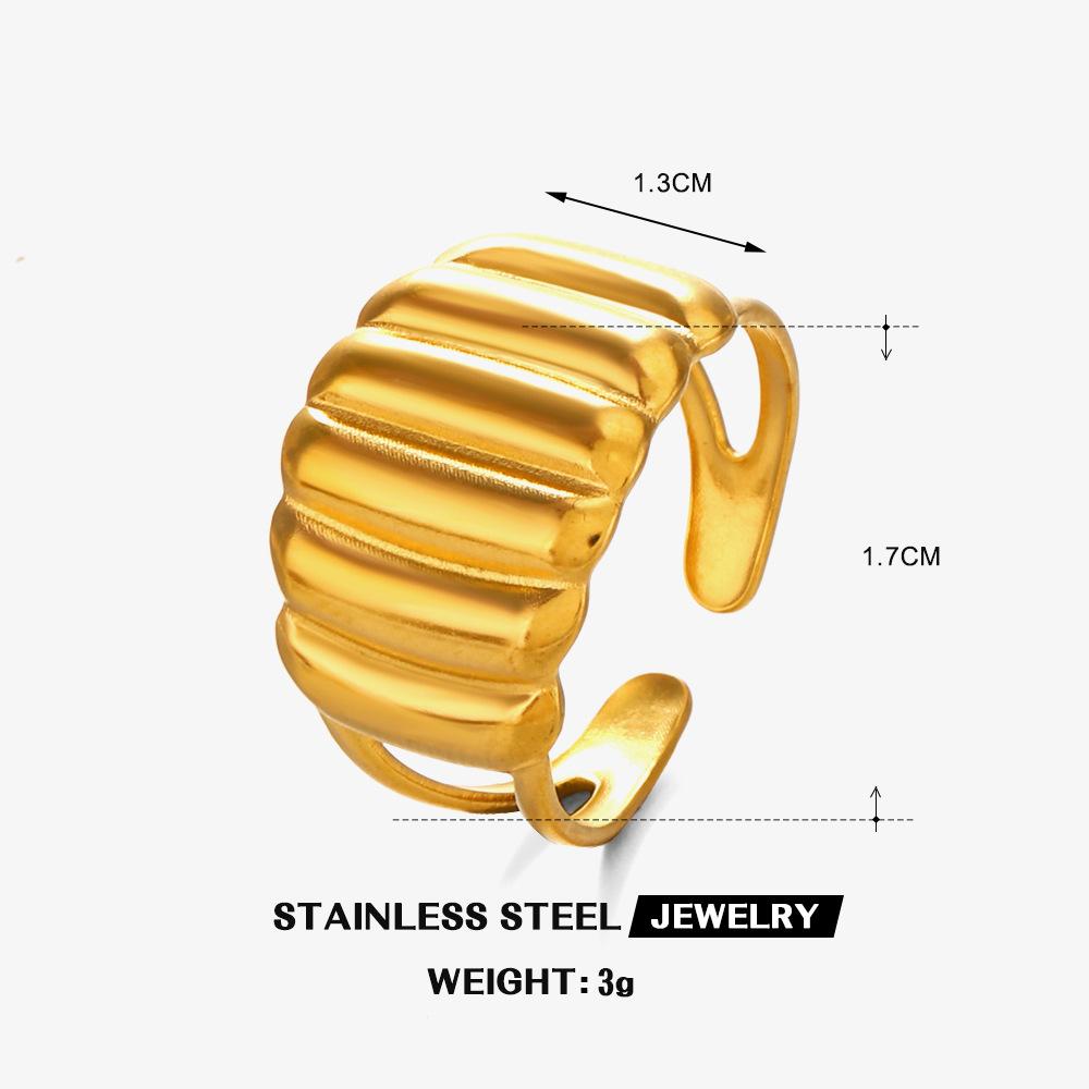 Simple Geometric Ring Woman Fashion Zircon Gold Plated Stainless Steel Opening Adjustable Rings Valentine Day Gift resizable
Simple Geometric Ring Woman Fashion Zircon Gold Plated Stainless Steel Opening Adjustable Rings Valentine Day Gift resizable