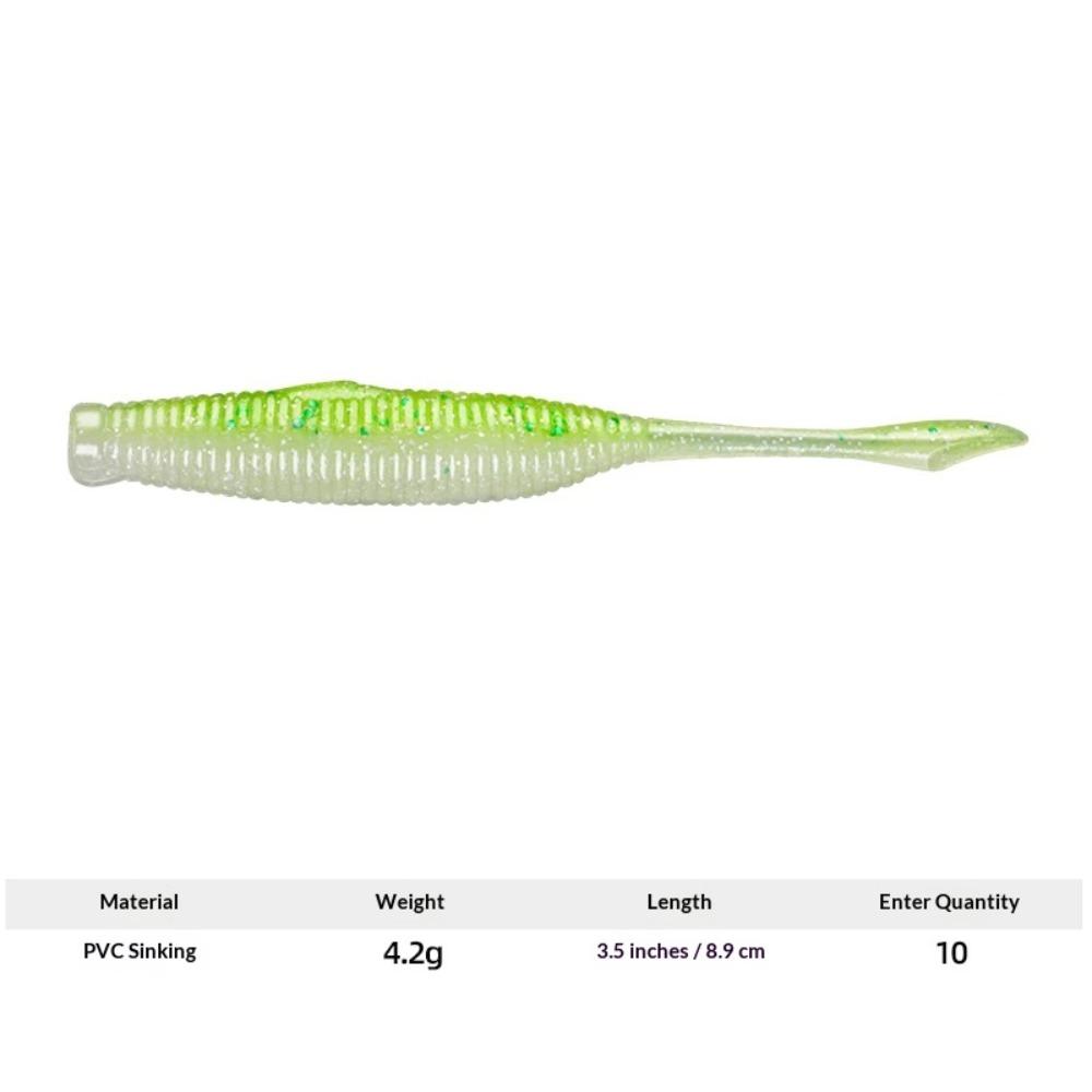 10Pcs Premium 8.9cm Twist Tail Worm Slow Sinking Vibrating Tail Paddle Tail Lure Silicone Realistic Action Soft Bait Lure Pike
10Pcs Premium 8.9cm Twist Tail Worm Slow Sinking Vibrating Tail Paddle Tail Lure Silicone Realistic Action Soft Bait Lure Pike