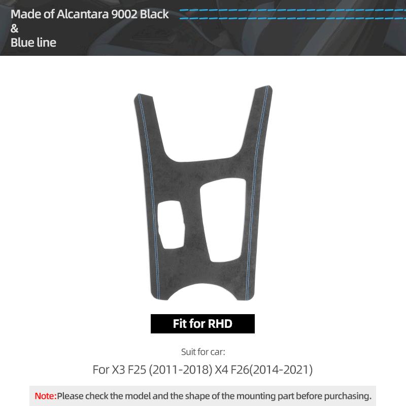 Made of Alcantara For BMW X3 F25 X4 F26 Center Console Gear Shifter Panel Trim Performance Stickers Car Interior Accessories Blue RHD
Made of Alcantara For BMW X3 F25 X4 F26 Center Console Gear Shifter Panel Trim Performance Stickers Car Interior Accessories Blue RHD