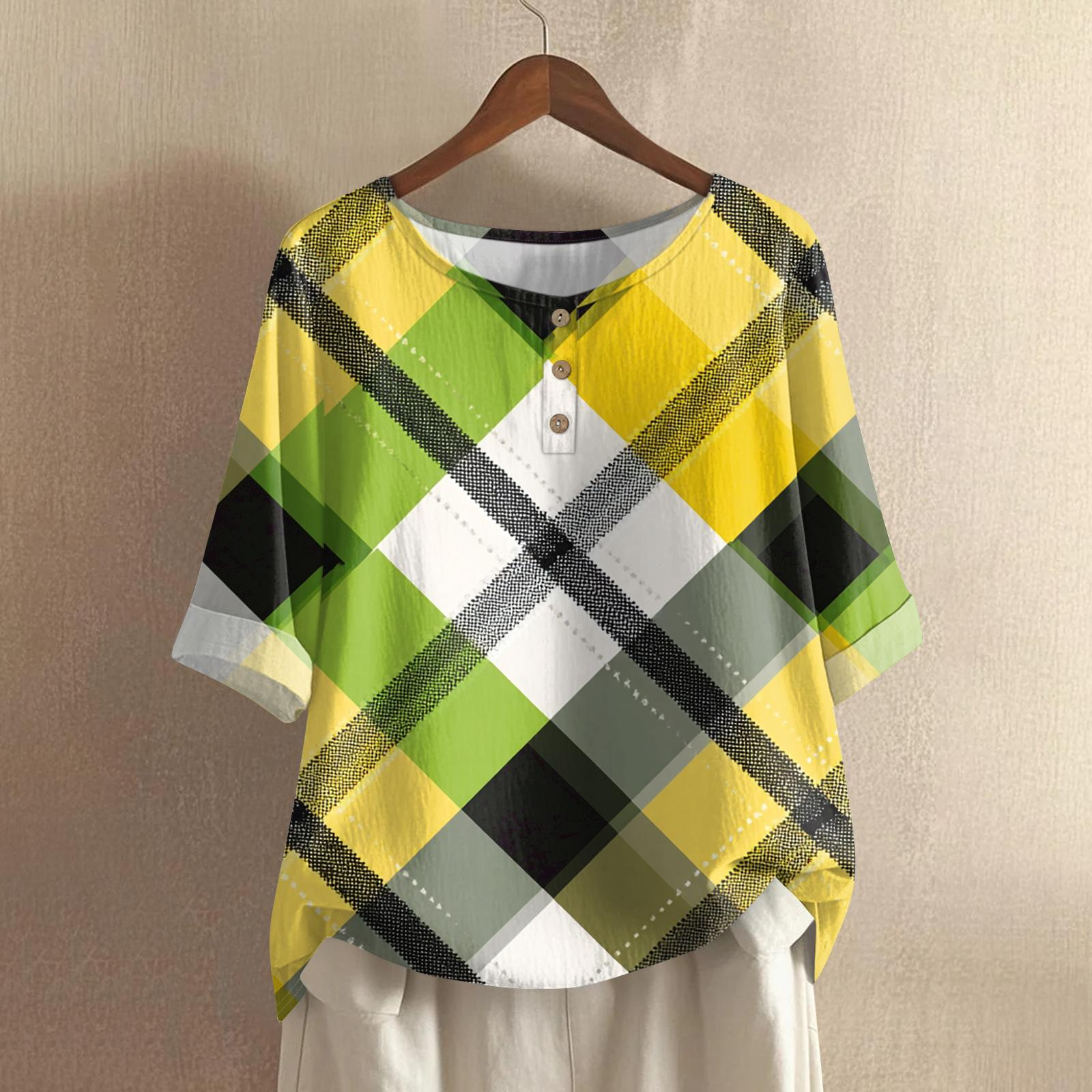 Women s Casual And Comfortable Mid-Length Round-Neck Fashion Print Cotton-Linen Top M жовтий
Women s Casual And Comfortable Mid-Length Round-Neck Fashion Print Cotton-Linen Top M жовтий