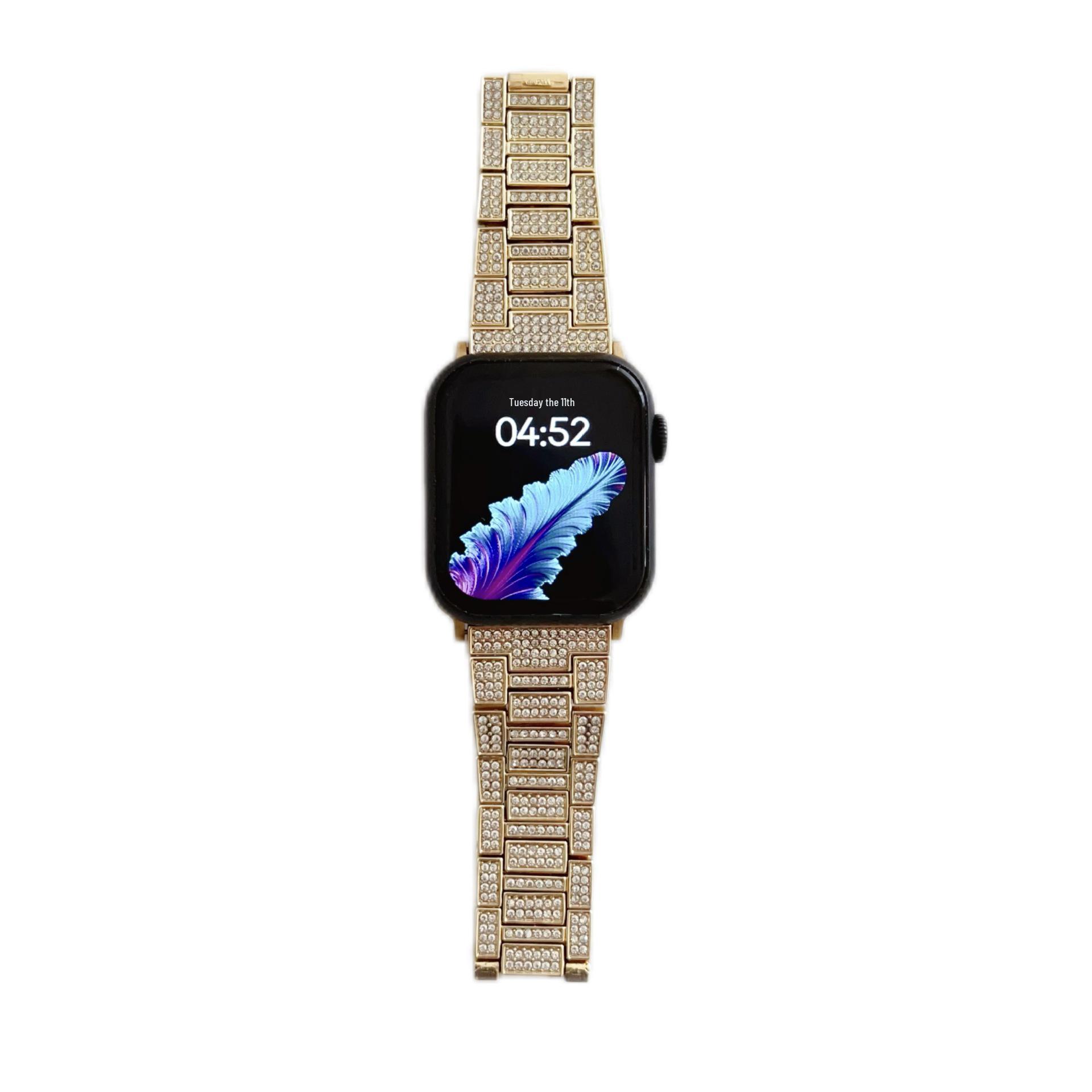 Apple Watch Butterfly Buckle Full Diamond Strap for iWatch Series 5-9, SE, 10 20mm золотой
Apple Watch Butterfly Buckle Full Diamond Strap for iWatch Series 5-9, SE, 10 20mm золотой