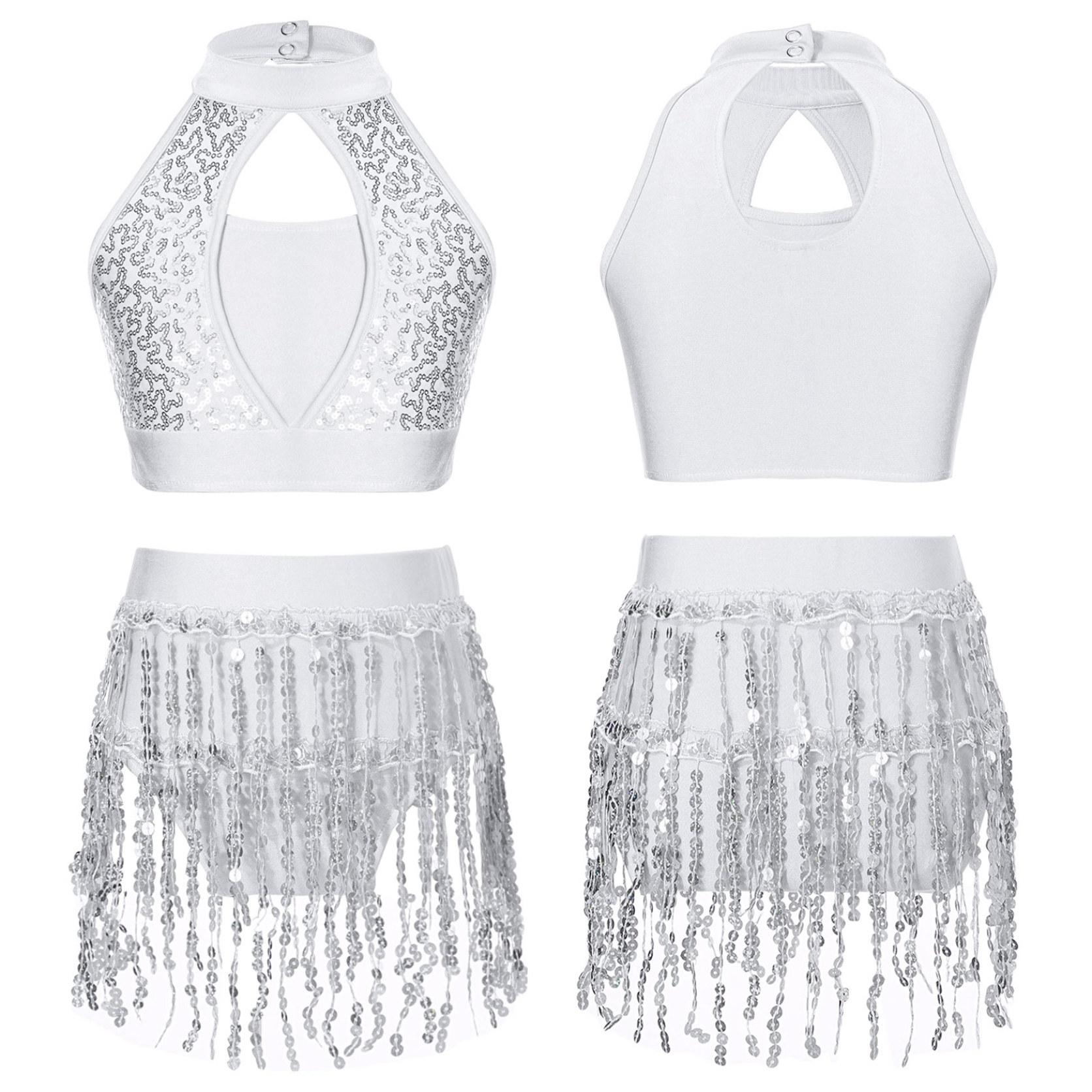 Дитячий джаз, латиноамериканська самба, сценічний танцювальний костюм, танцювальний костюм для дівчаток із блискітками, набір із 2 предметів 11-12 Years білий
Дитячий джаз, латиноамериканська самба, сценічний танцювальний костюм, танцювальний костюм для дівчаток із блискітками, набір із 2 предметів 11-12 Years білий