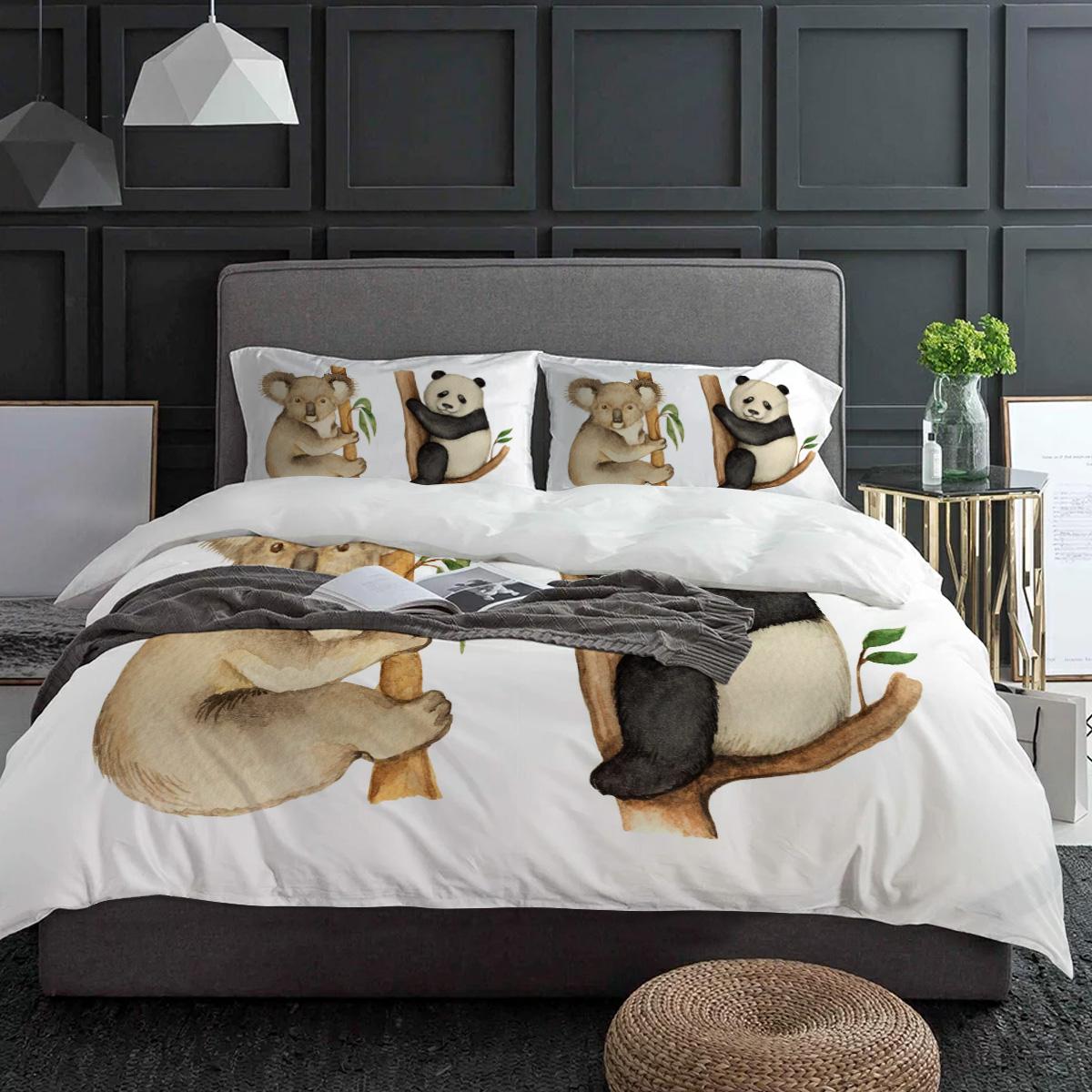 Cartoon Animal Cute Koala Panda White Bedding Set 3pcs Duvet Cover Pillowcase Kids Adult Quilt Cover Double Bed Set Home Textile (135x200cm)
Cartoon Animal Cute Koala Panda White Bedding Set 3pcs Duvet Cover Pillowcase Kids Adult Quilt Cover Double Bed Set Home Textile (135x200cm)