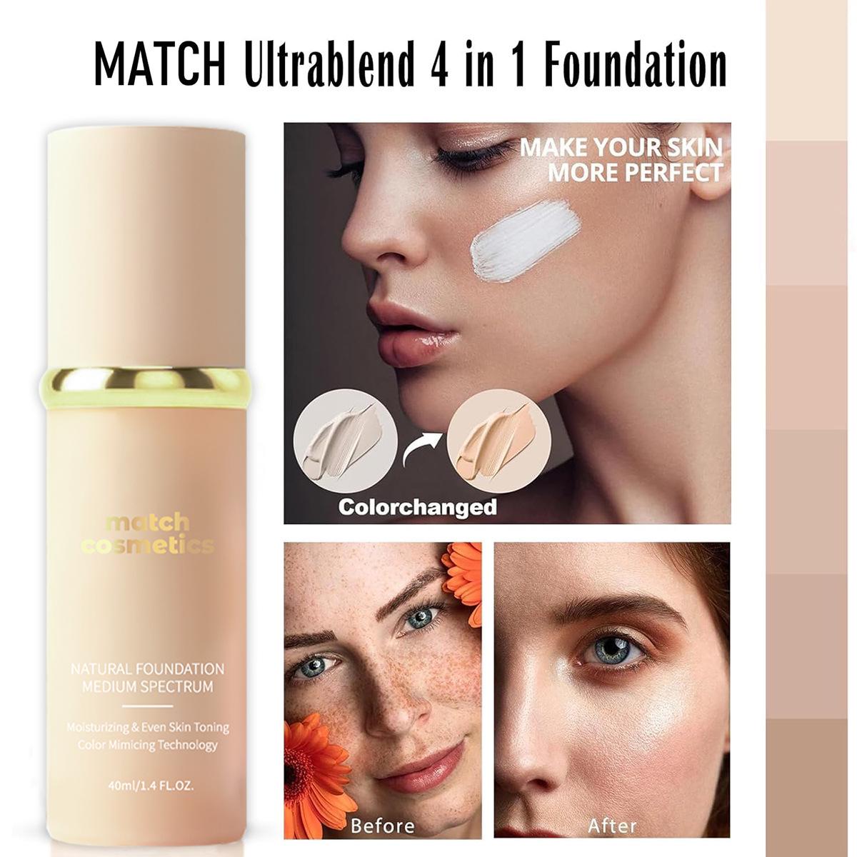Medium-Spectrum Bionic Color-Changing Foundation: Long-Lasting, Non-Transfer, Moisturizing, Oil-Control 30ml Concealer 40ml
Medium-Spectrum Bionic Color-Changing Foundation: Long-Lasting, Non-Transfer, Moisturizing, Oil-Control 30ml Concealer 40ml