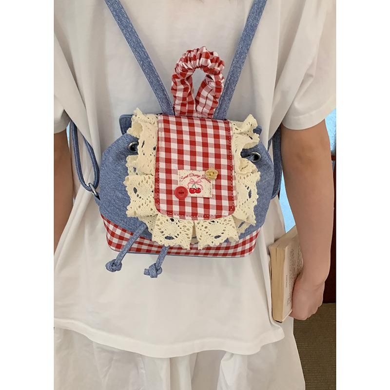 Korean cute fashion denim backpack bag women s 2025 new plaid lace bucket bag джинсовый синий
Korean cute fashion denim backpack bag women s 2025 new plaid lace bucket bag джинсовый синий